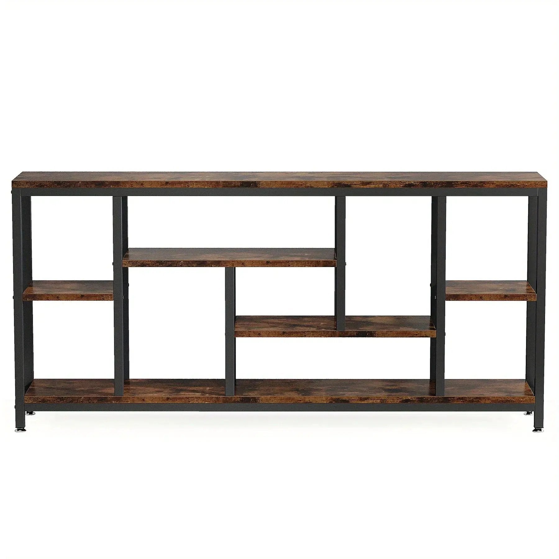 Industrial Metal Console Table, 70.9" Long with 3-Tier Storage Shelves by House Of Avana