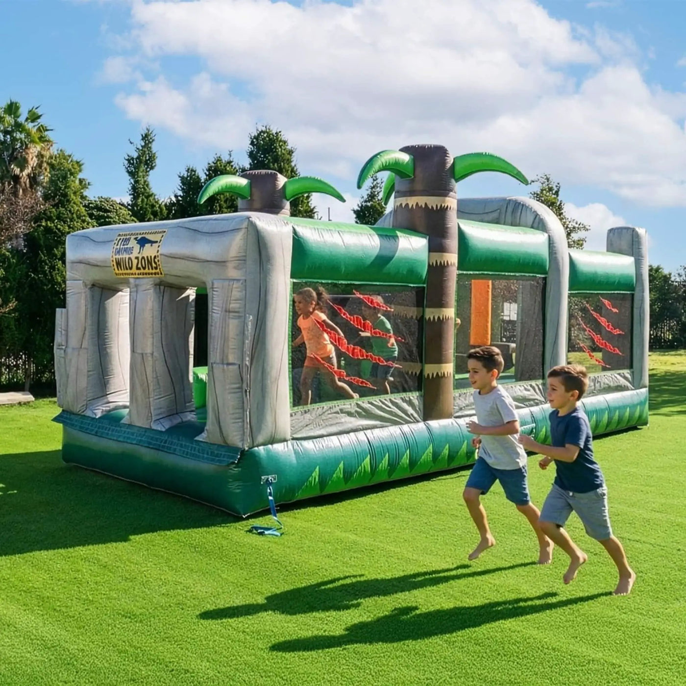 20FT Inflatable Dinosaur Obstacle Course With Blower (SAK90817) by SAKSBY WHOLESALE