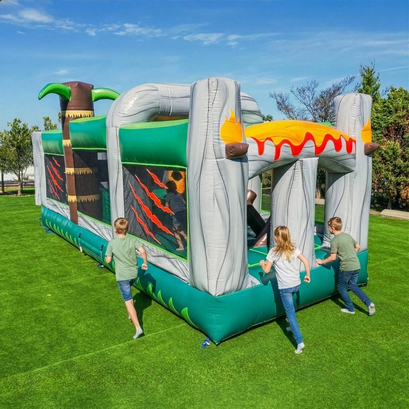 20FT Inflatable Dinosaur Obstacle Course With Blower (SAK90817) by SAKSBY WHOLESALE