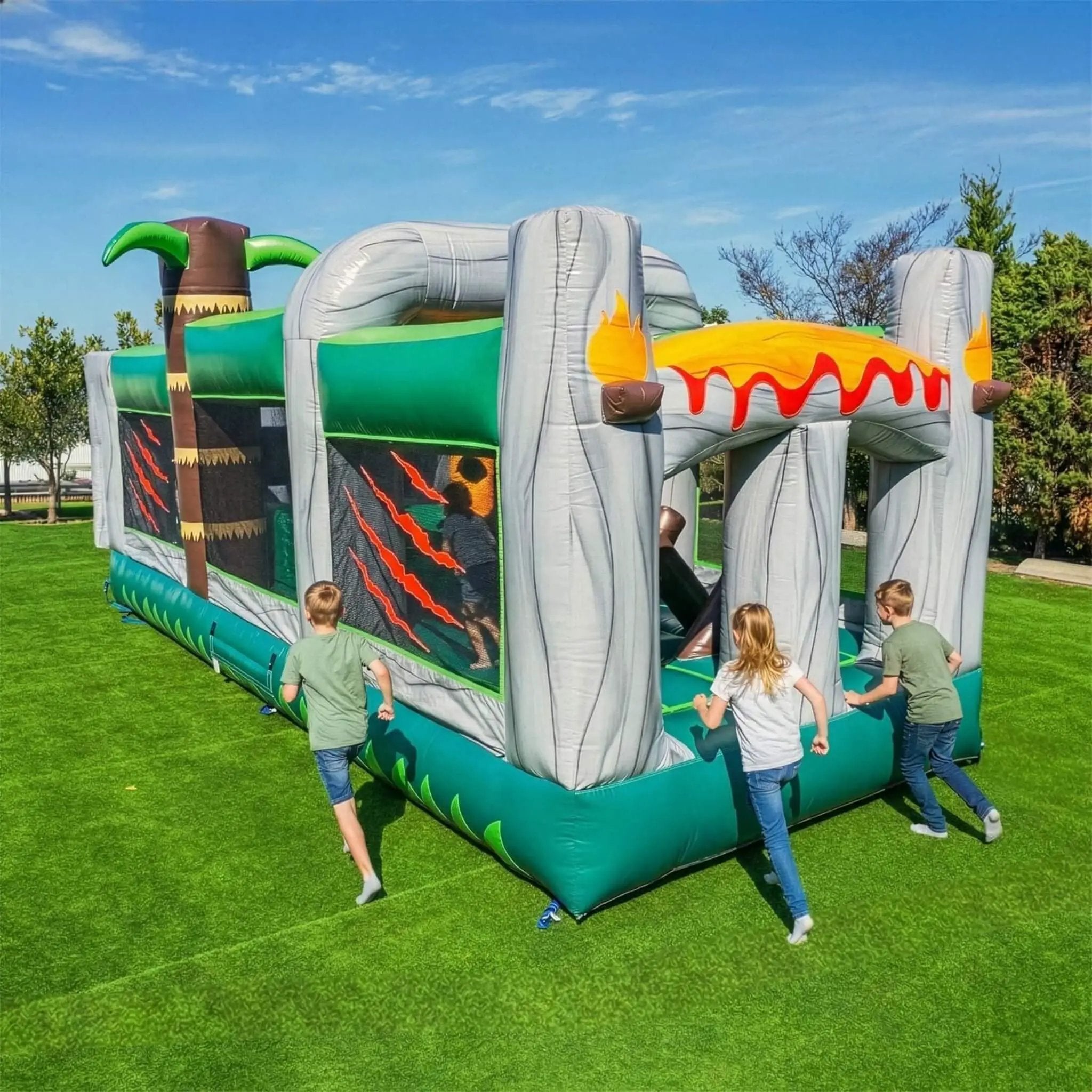 20FT Inflatable Dinosaur Obstacle Course With Blower (SAK90817) by SAKSBY WHOLESALE