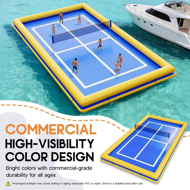 [26X46FT] Inflatable Commercial Floating Pickleball And Volleyball Court With Net (SAK39071) by SAKSBY WHOLESALE
