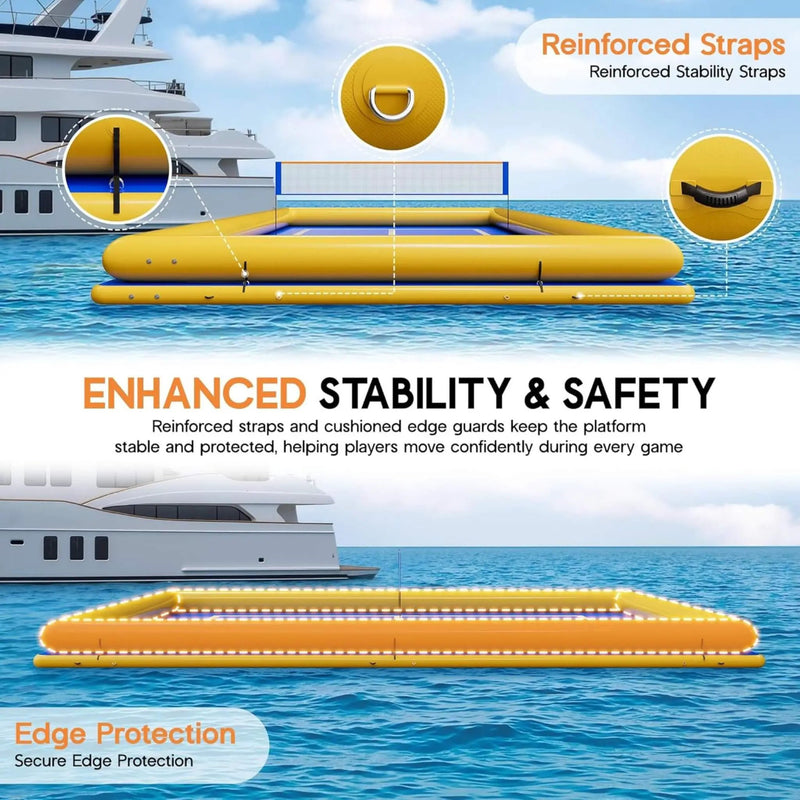 [26X46FT] Inflatable Commercial Floating Pickleball And Volleyball Court With Net (SAK39071) by SAKSBY WHOLESALE