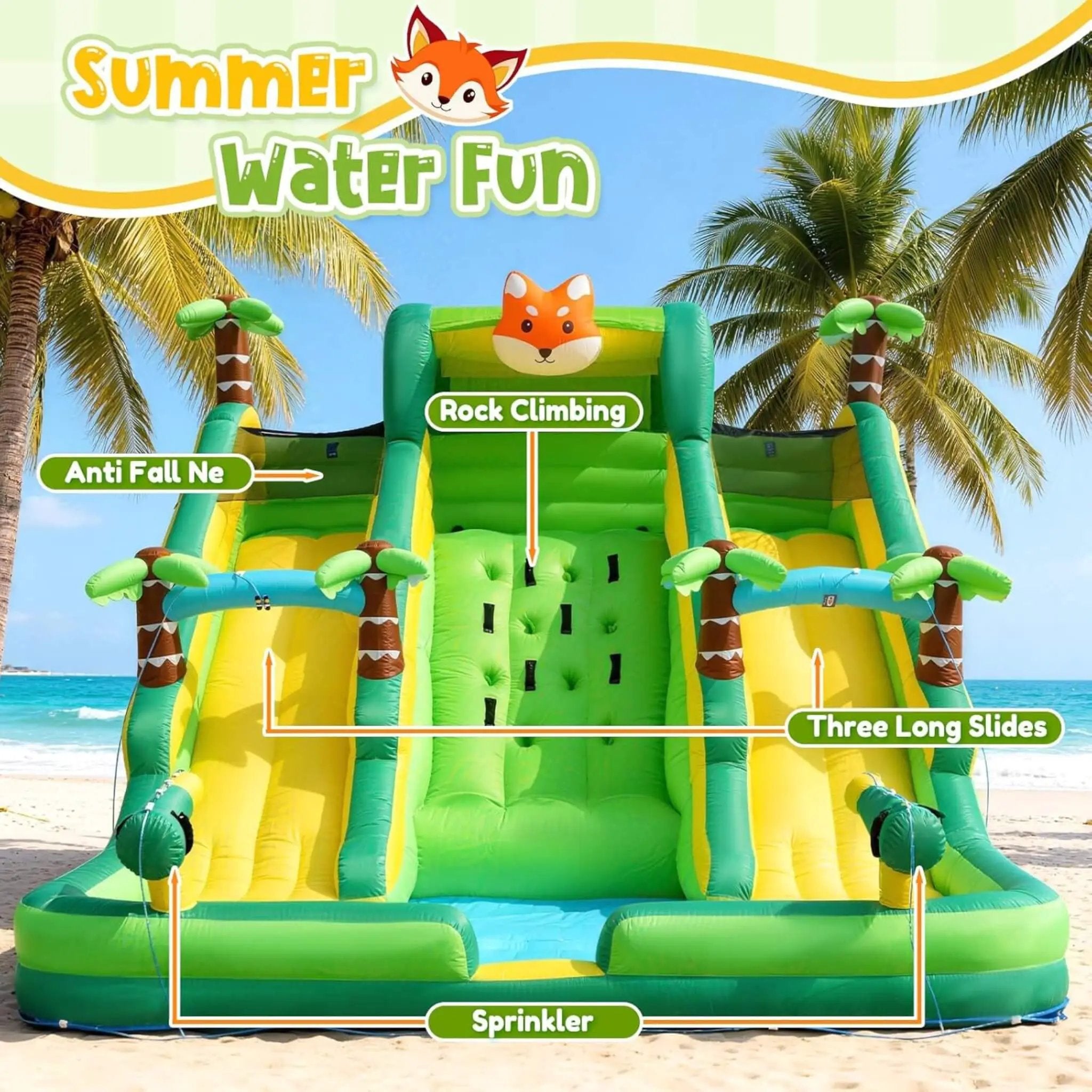 Inflatable Water Slide Park With Pool And Climbing Wall (SAK90736) by SAKSBY WHOLESALE
