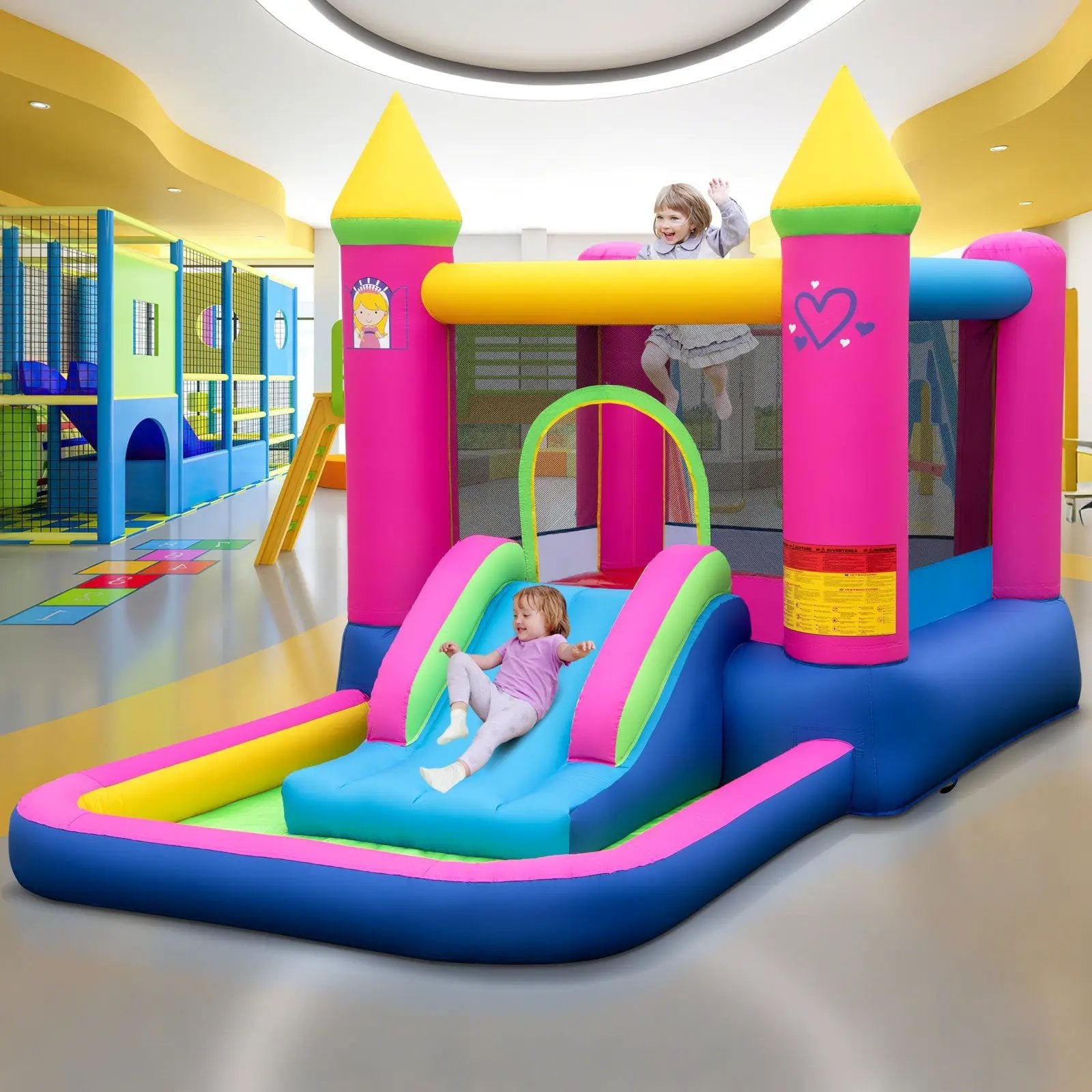 Inflatable Bounce House Cute Princess Bouncy Castle with 520W Blower by DirectDeals
