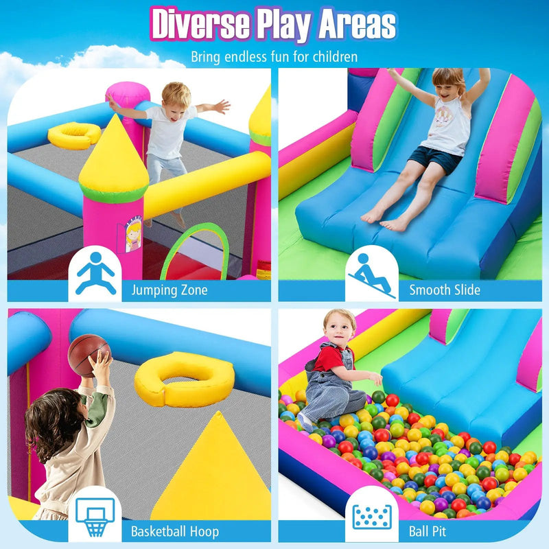 Inflatable Bounce House Cute Princess Bouncy Castle with 520W Blower by DirectDeals