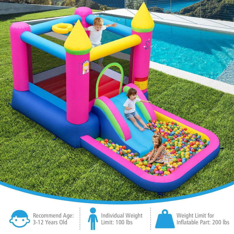 Inflatable Bounce House Cute Princess Bouncy Castle with 520W Blower by DirectDeals