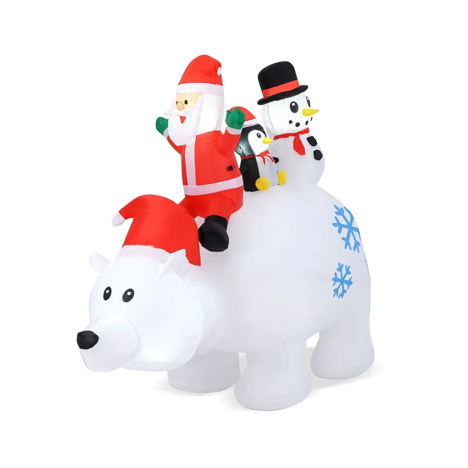 6 Ft Christmas Inflatable with Lights Animated Santa Penguin and Snowman by DirectDeals