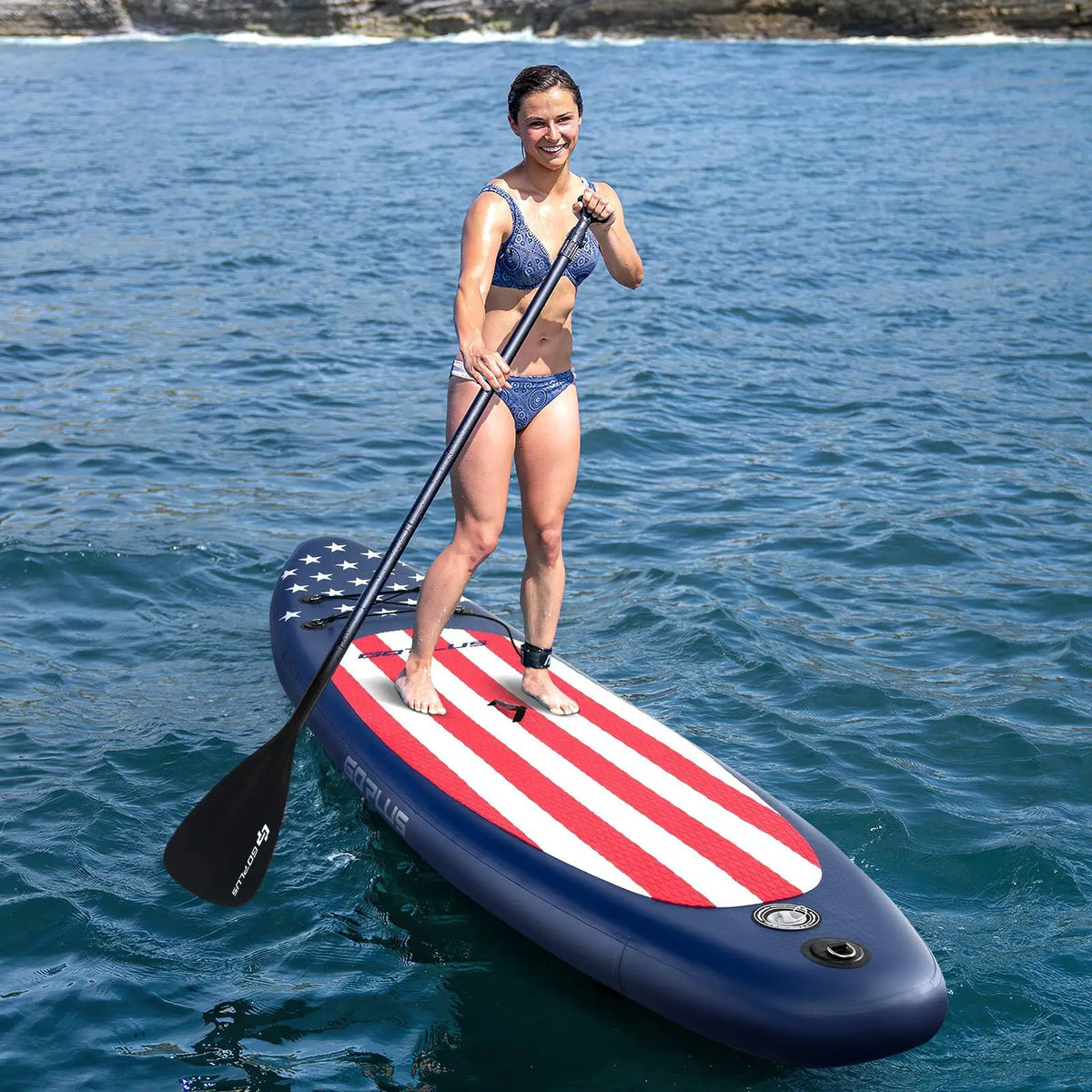 Inflatable Paddle Board with Removable Fin and Backpack by DirectDeals