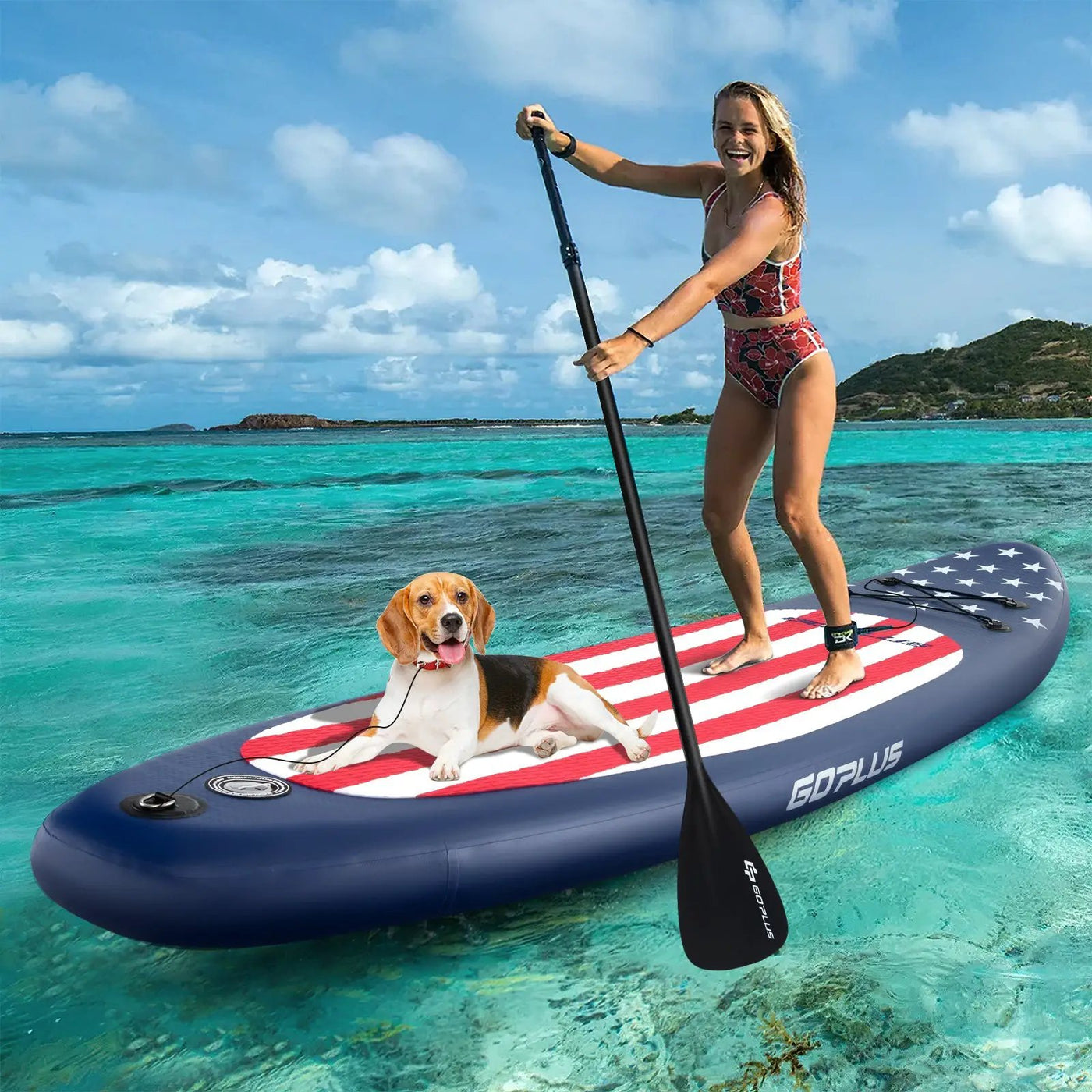 Inflatable Paddle Board with Removable Fin and Backpack by DirectDeals