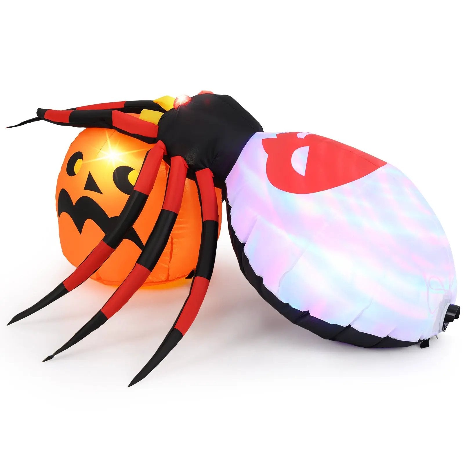 4.9 x 4.6 Feet Inflatable Spider with Pumpkin and Rotating Light by DirectDeals