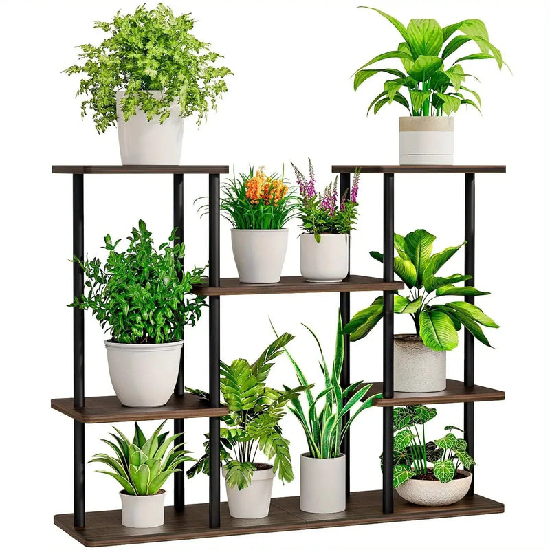 INGIORDAR 4-Tier Metal Plant Stand Indoor 10 Pot Tiered Flower Holder by House Of Avana
