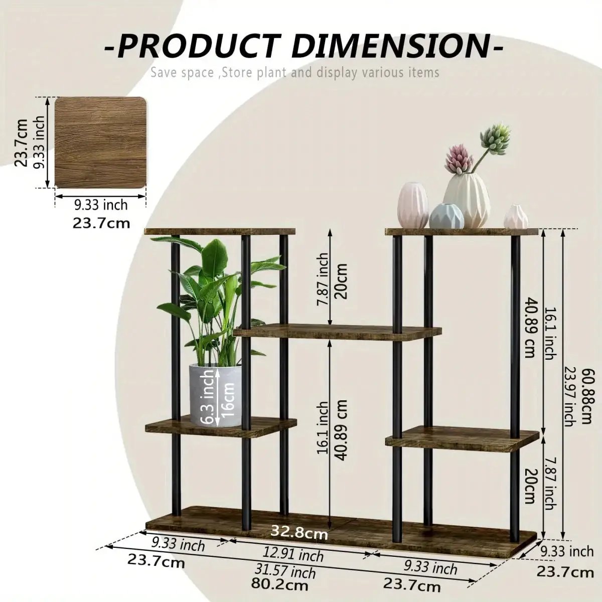 INGIORDAR 4-Tier Metal Plant Stand Indoor 10 Pot Tiered Flower Holder by House Of Avana