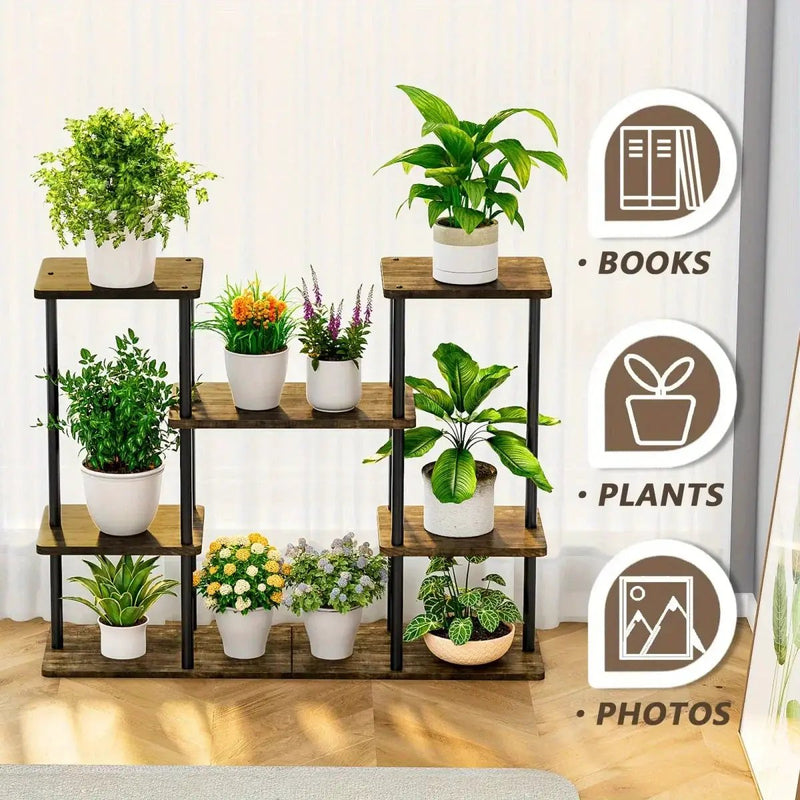 INGIORDAR 4-Tier Metal Plant Stand Indoor 10 Pot Tiered Flower Holder by House Of Avana