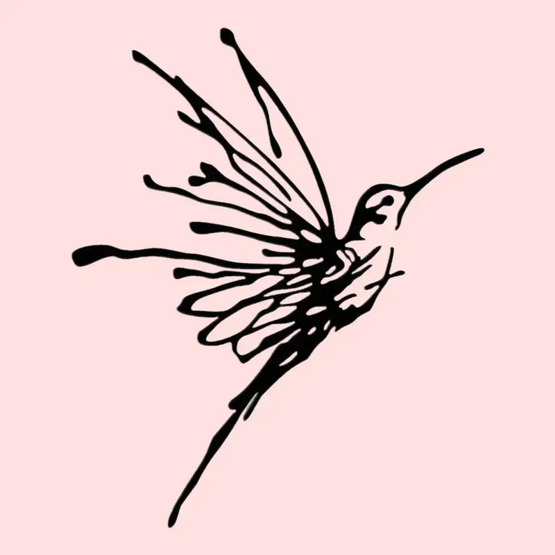 Ink Hummingbird Wall Art Decor with Colorful Design by House Of Avana