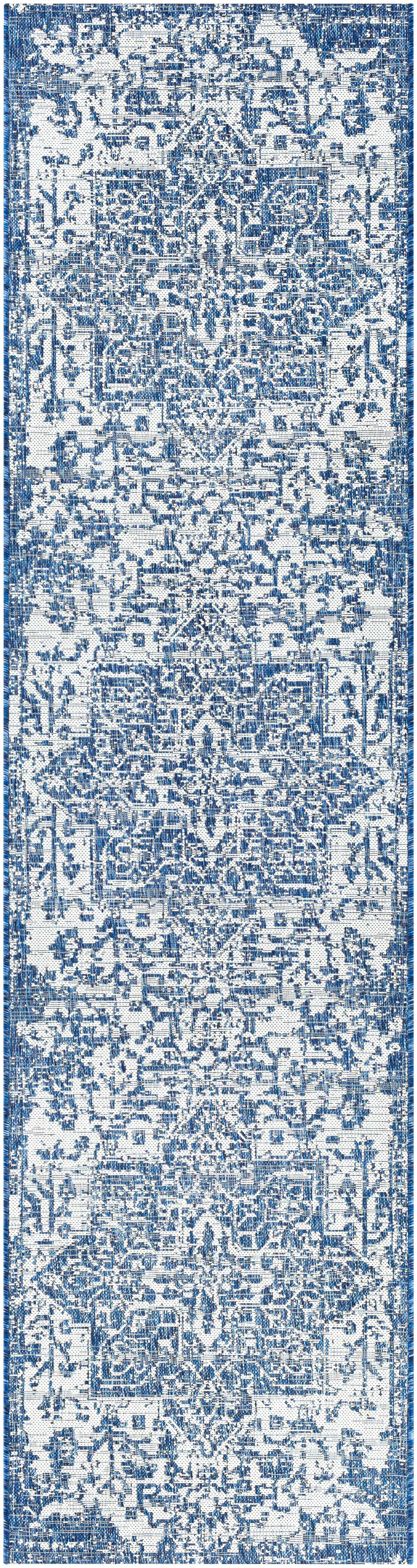 Dark Blue Kilmacolm Indoor & Outdoor Area Rug - Clearance by Boutique Rugs