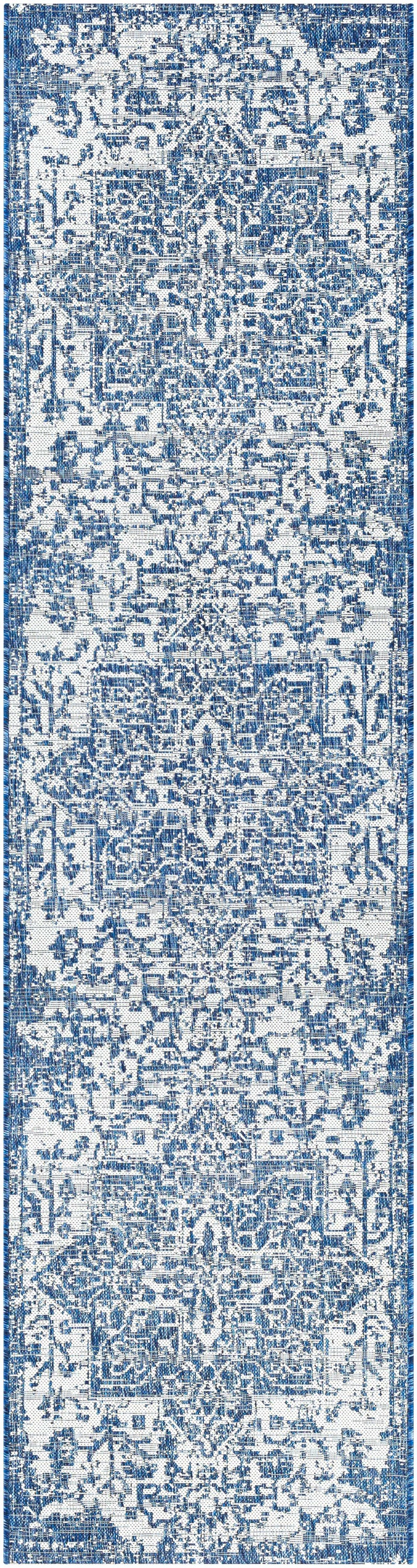 Dark Blue Kilmacolm Indoor & Outdoor Area Rug - Clearance by Boutique Rugs