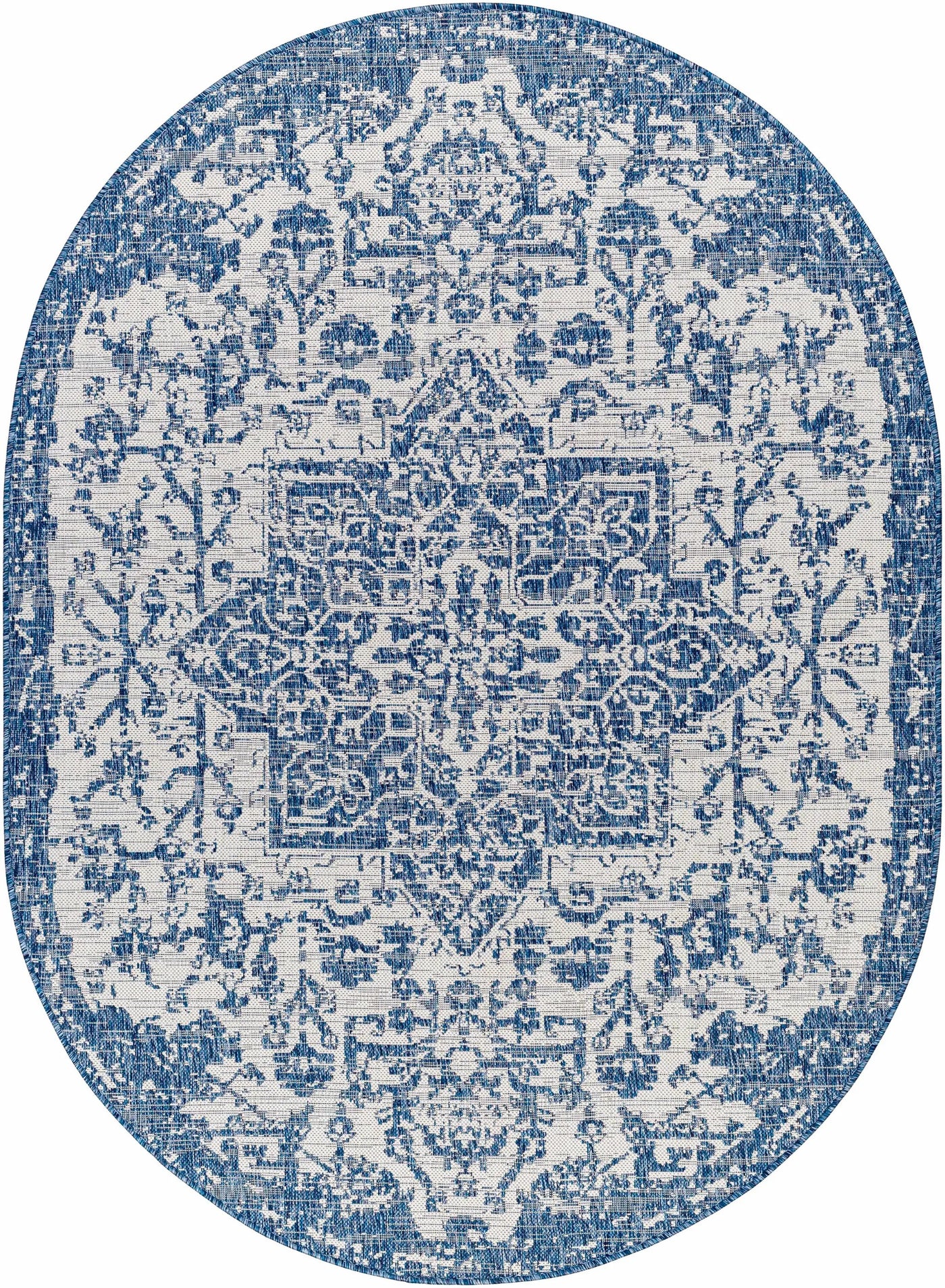 Dark Blue Kilmacolm Indoor & Outdoor Area Rug - Clearance by Boutique Rugs