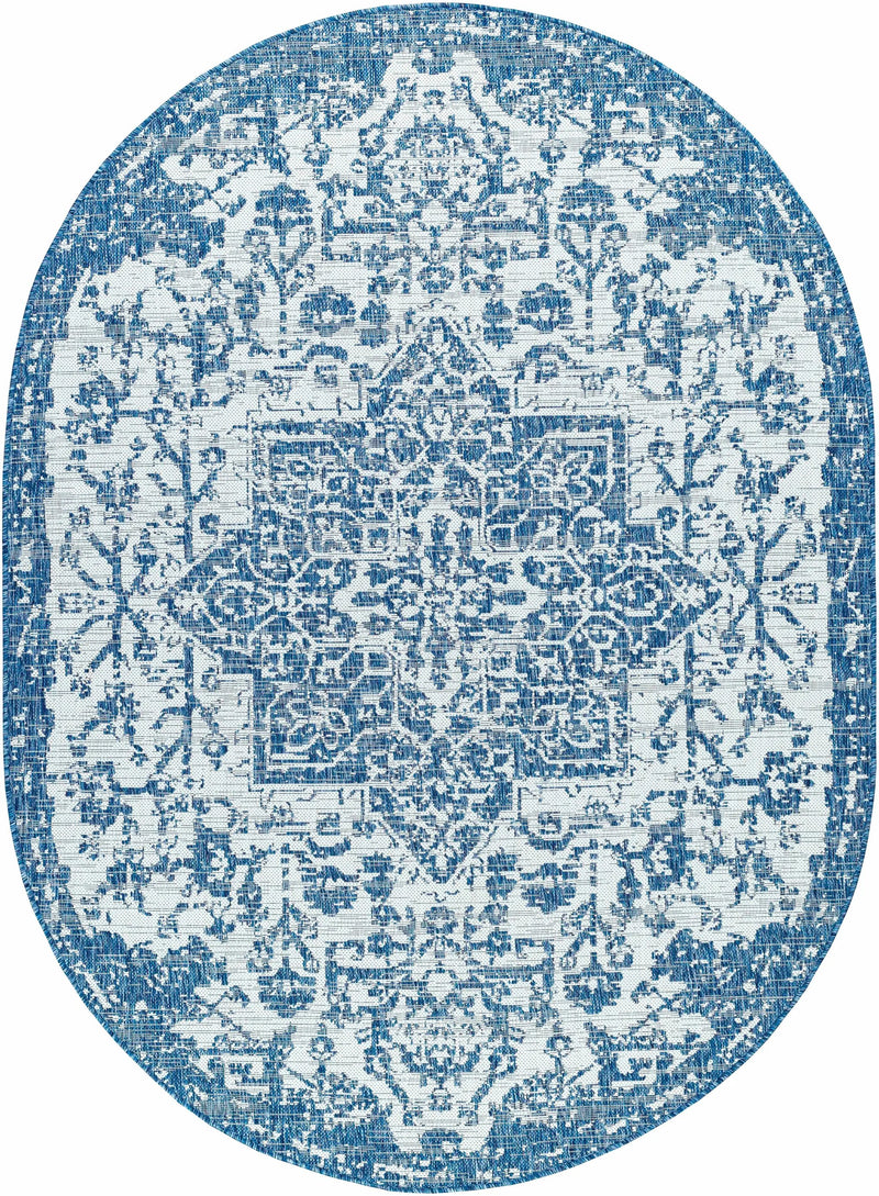 Dark Blue Kilmacolm Indoor & Outdoor Area Rug - Clearance by Boutique Rugs