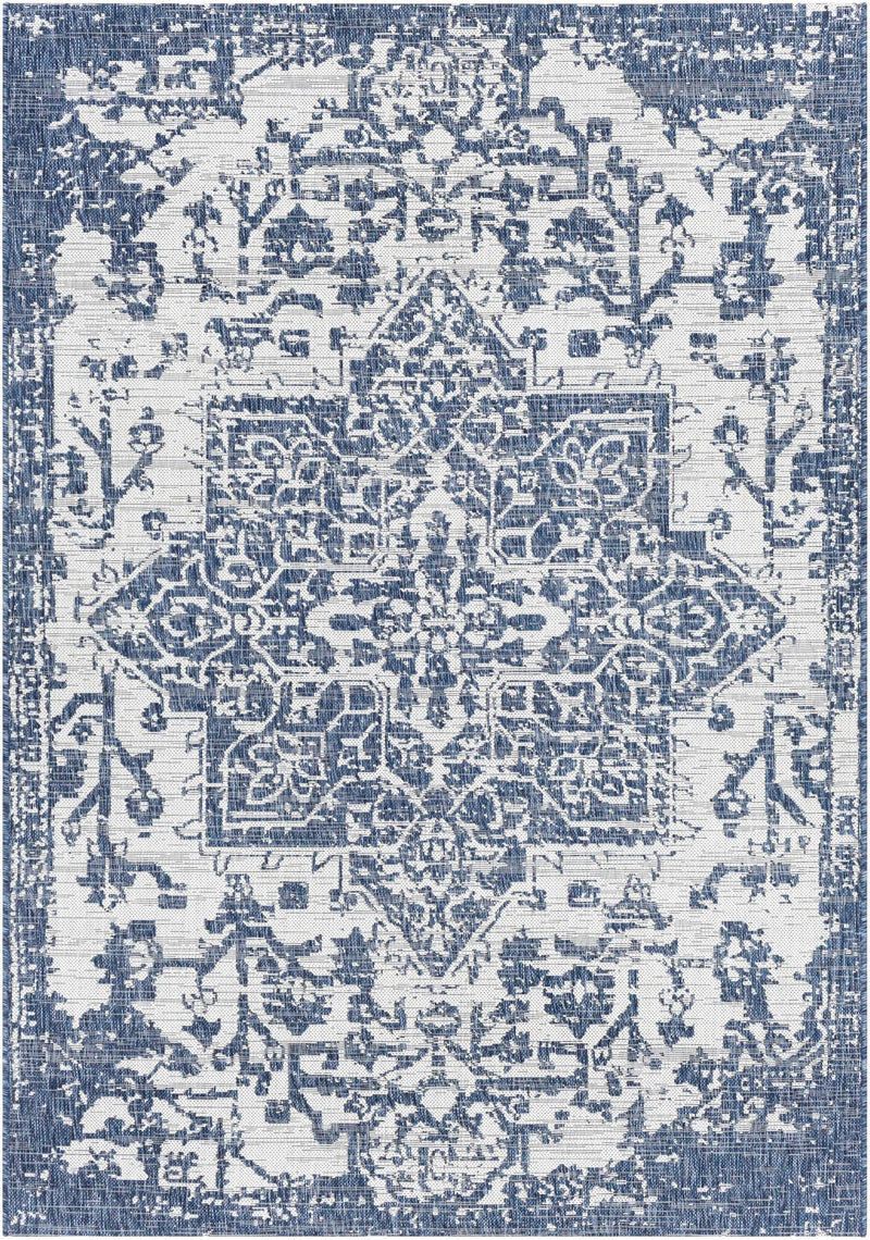Dark Blue Kilmacolm Indoor & Outdoor Area Rug - Clearance by Boutique Rugs
