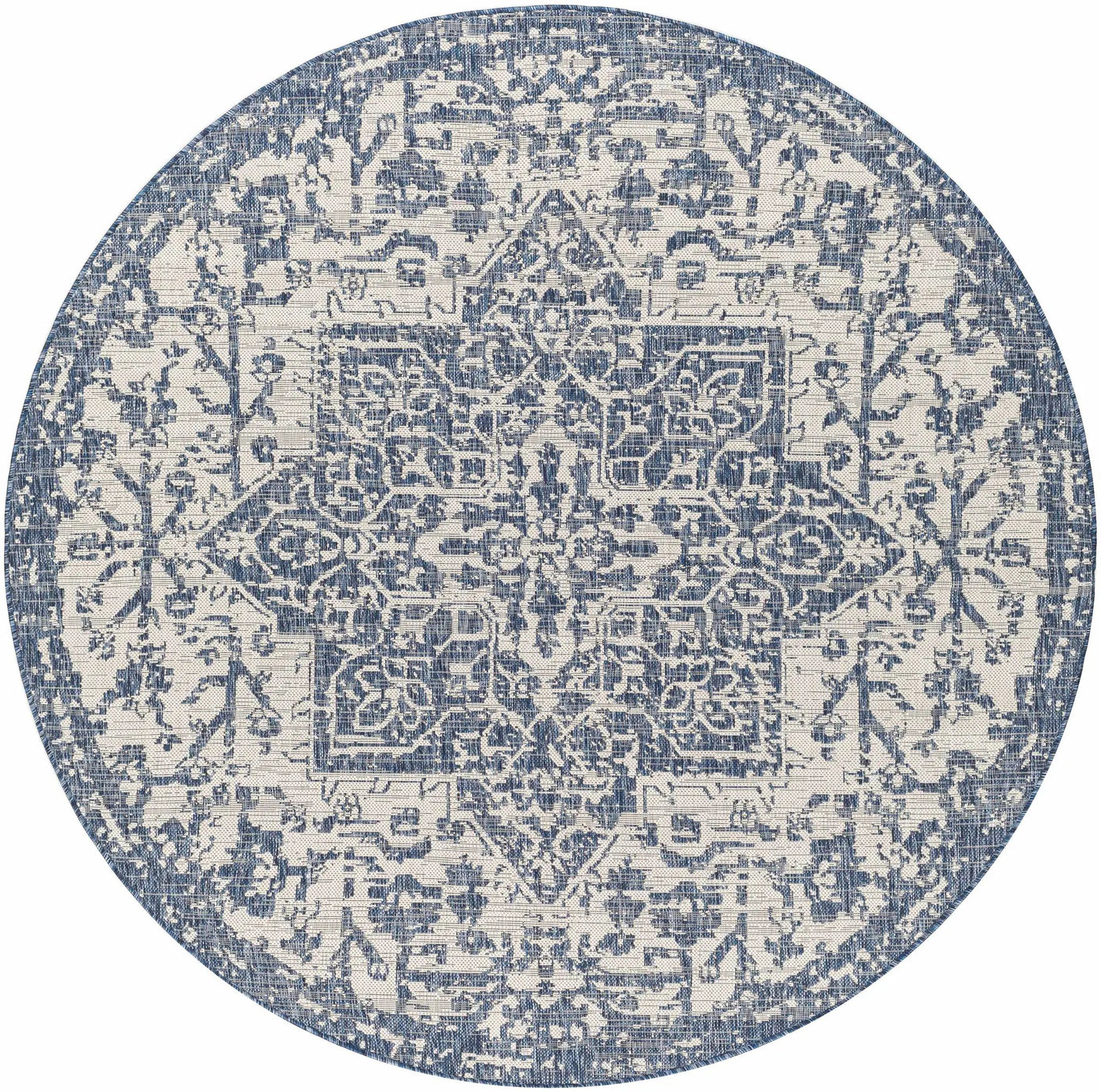 Dark Blue Kilmacolm Indoor & Outdoor Area Rug - Clearance by Boutique Rugs