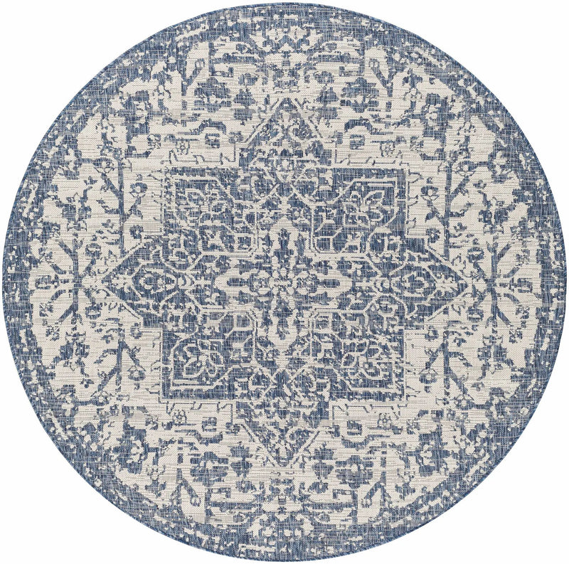 Dark Blue Kilmacolm Indoor & Outdoor Area Rug - Clearance by Boutique Rugs