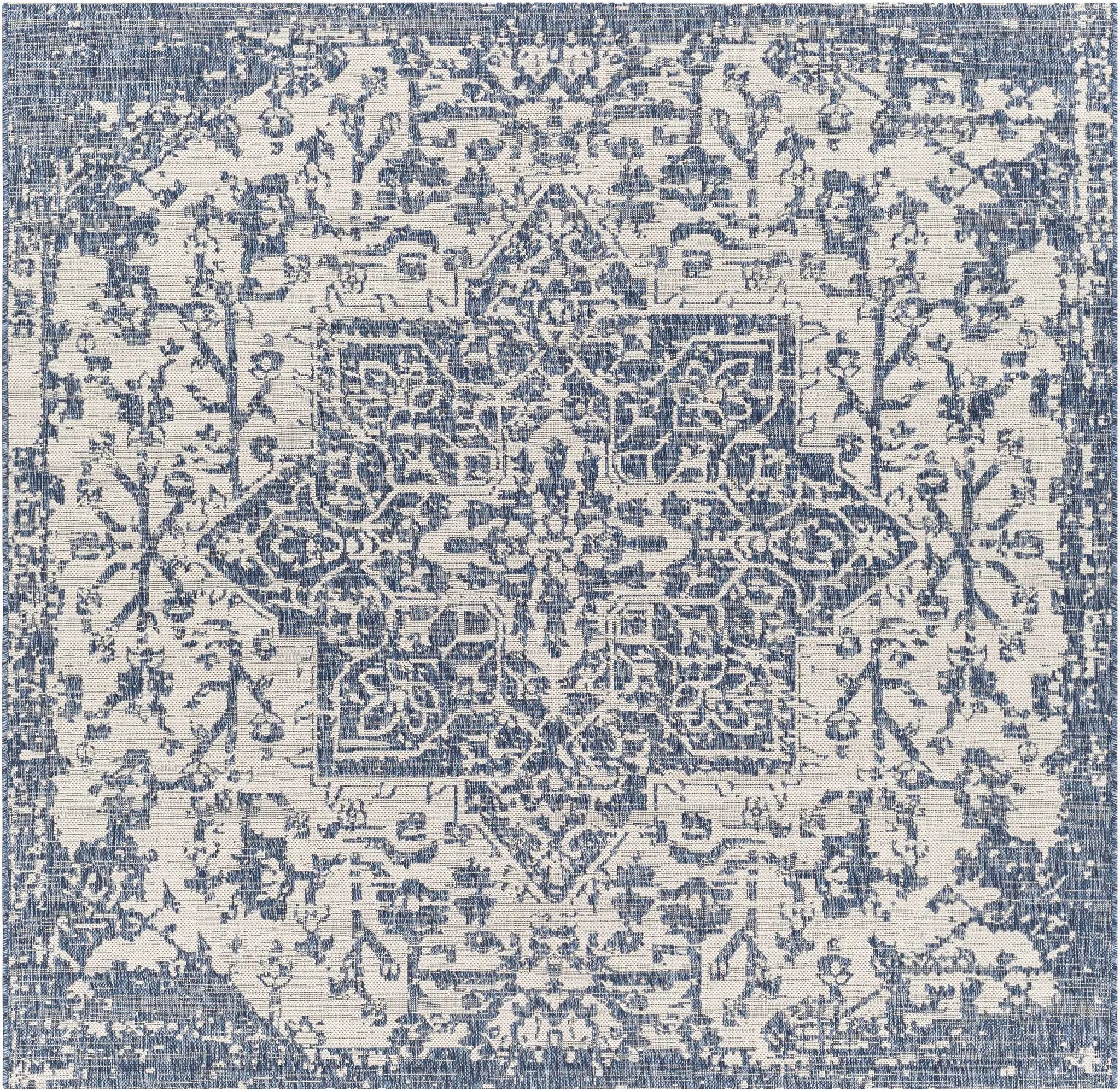 Dark Blue Kilmacolm Indoor & Outdoor Area Rug - Clearance by Boutique Rugs