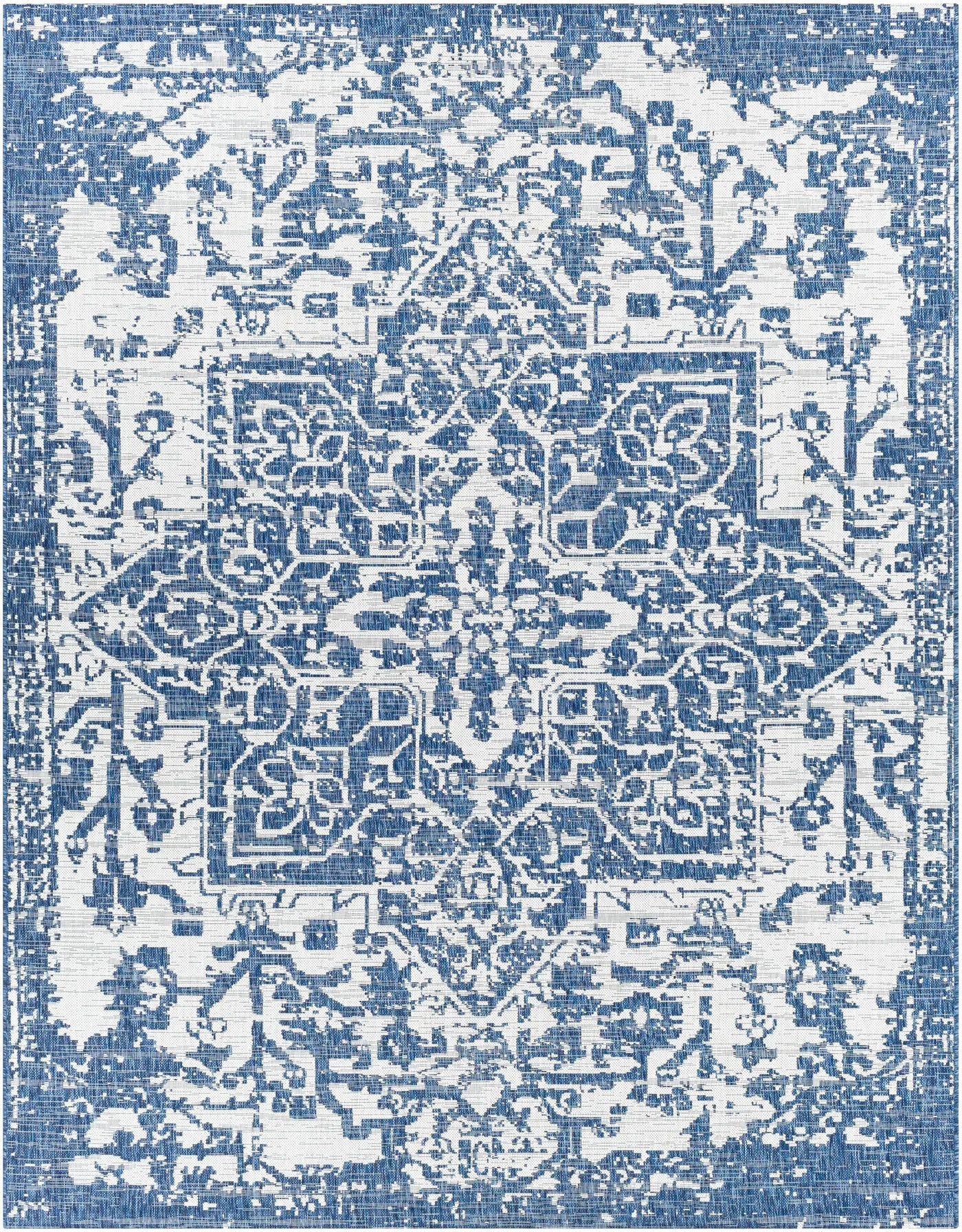 Dark Blue Kilmacolm Indoor & Outdoor Area Rug - Clearance by Boutique Rugs