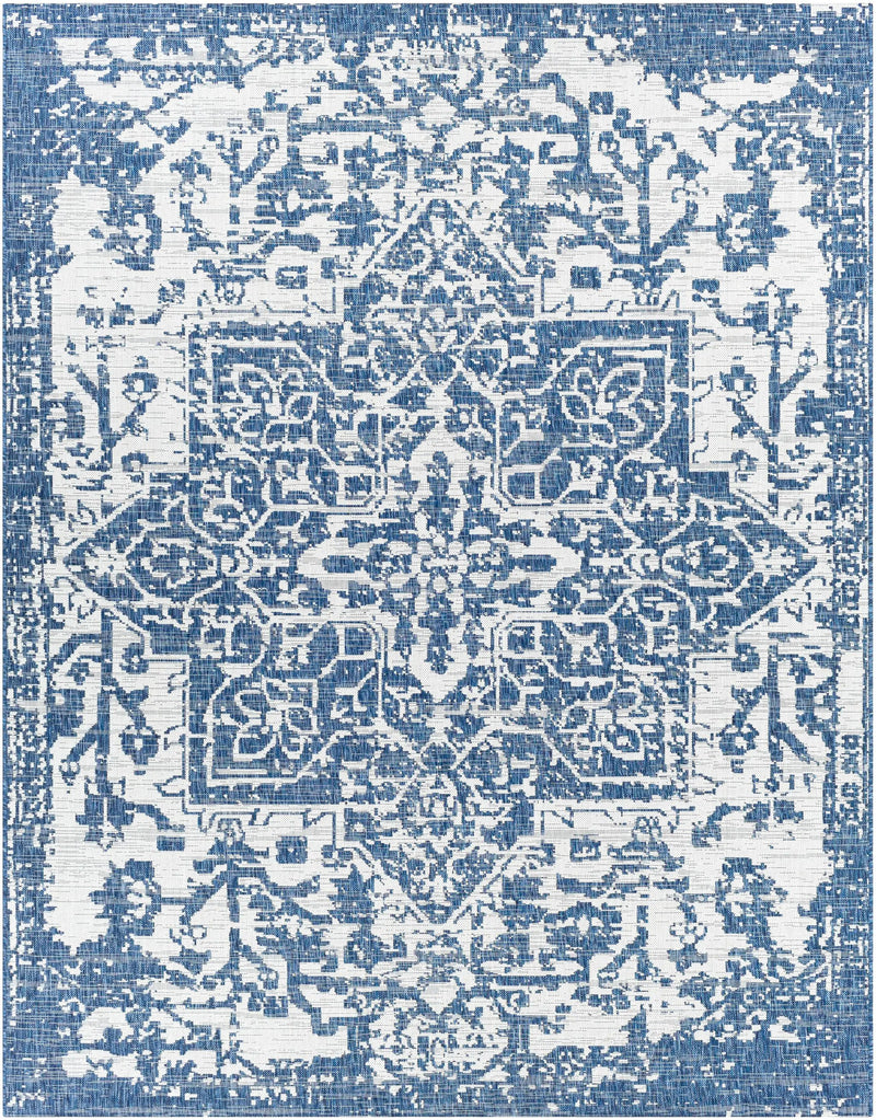 Dark Blue Kilmacolm Indoor & Outdoor Area Rug - Clearance by Boutique Rugs