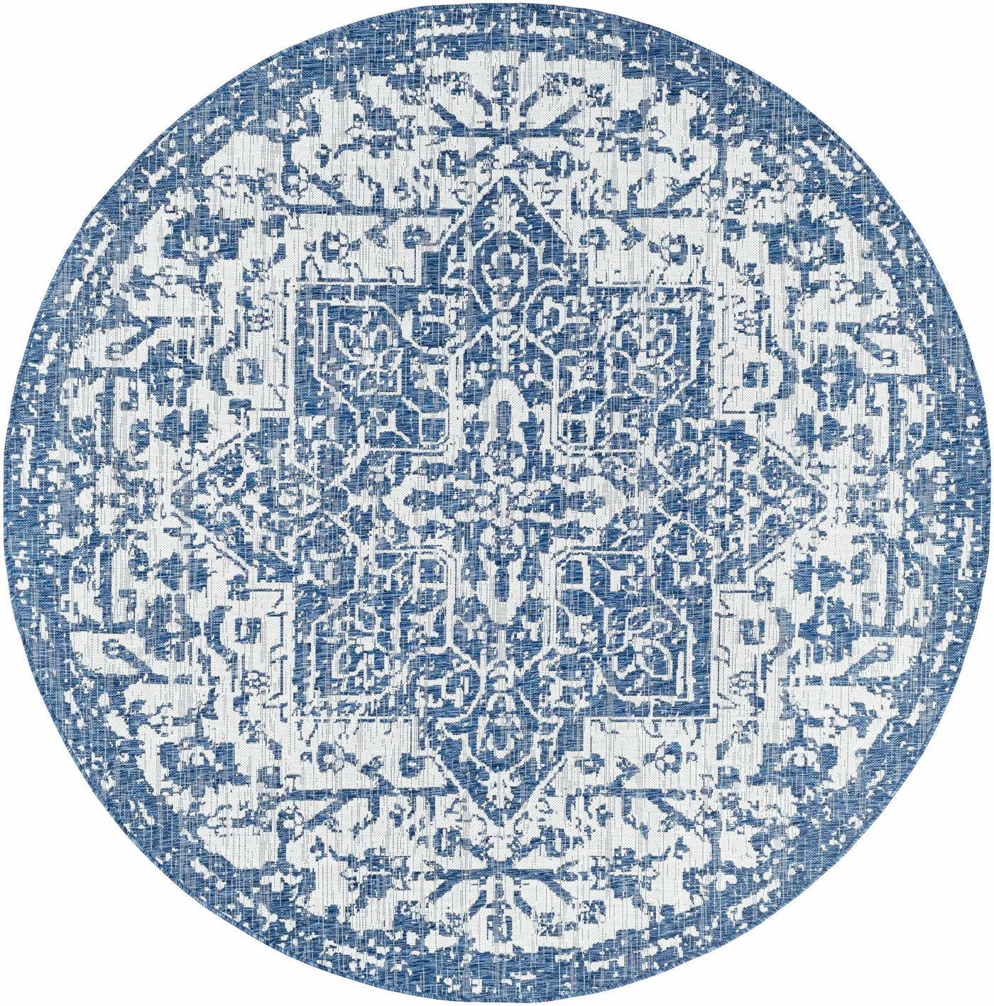Dark Blue Kilmacolm Indoor & Outdoor Area Rug - Clearance by Boutique Rugs