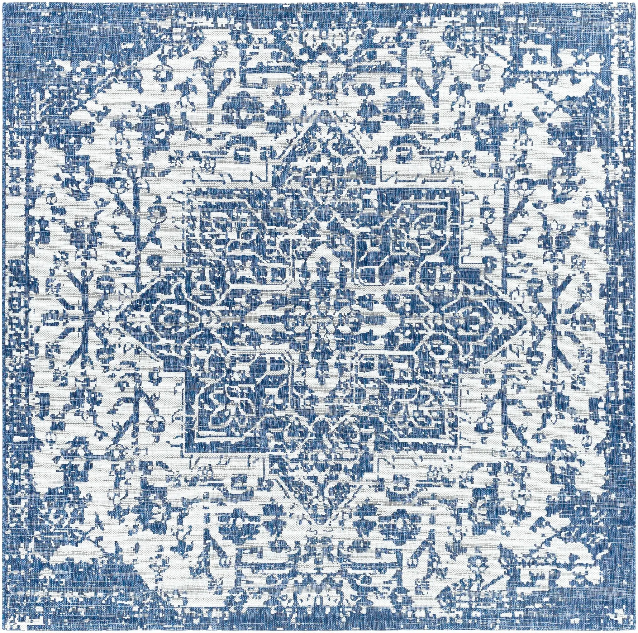 Dark Blue Kilmacolm Indoor & Outdoor Area Rug - Clearance by Boutique Rugs