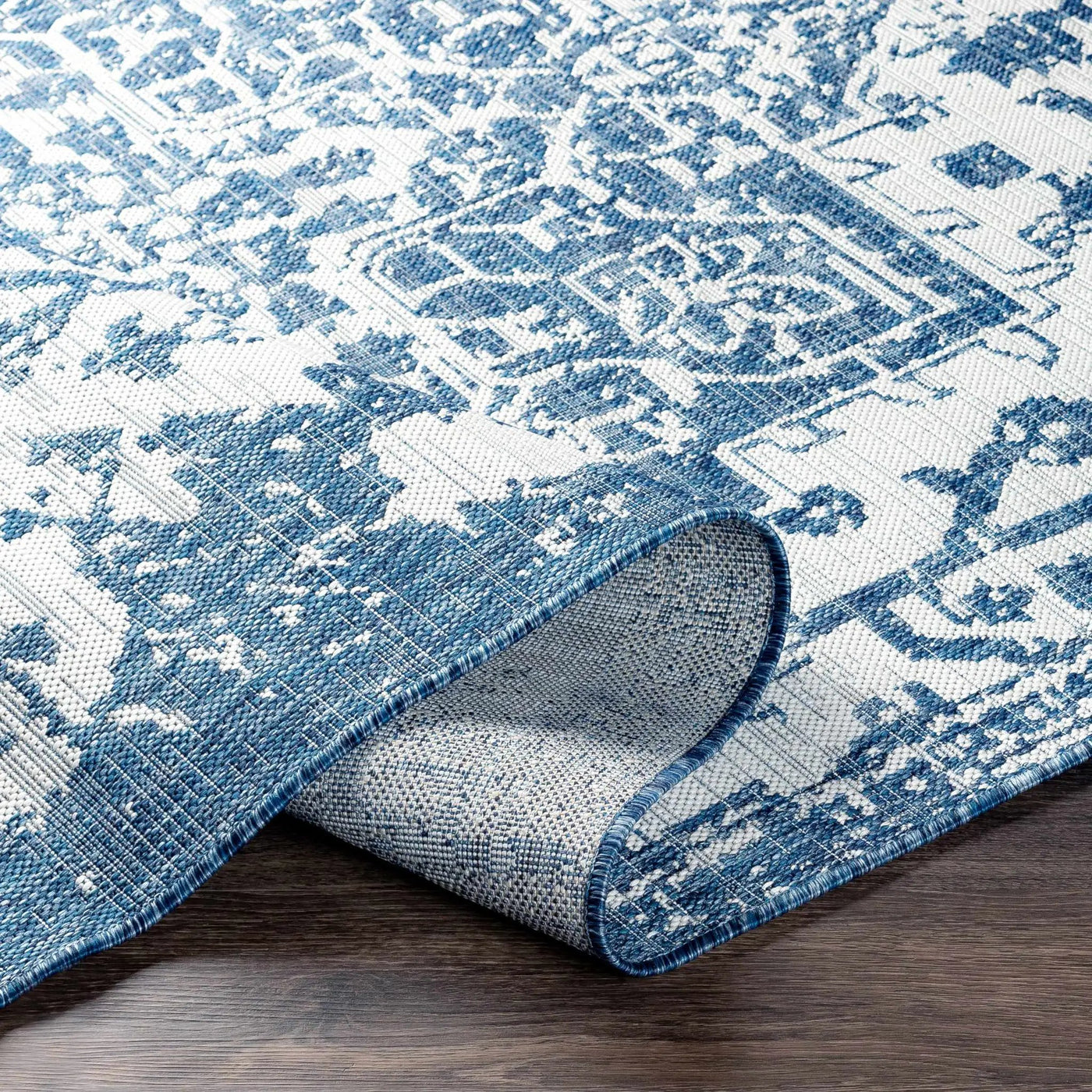 Dark Blue Kilmacolm Indoor & Outdoor Area Rug - Clearance by Boutique Rugs