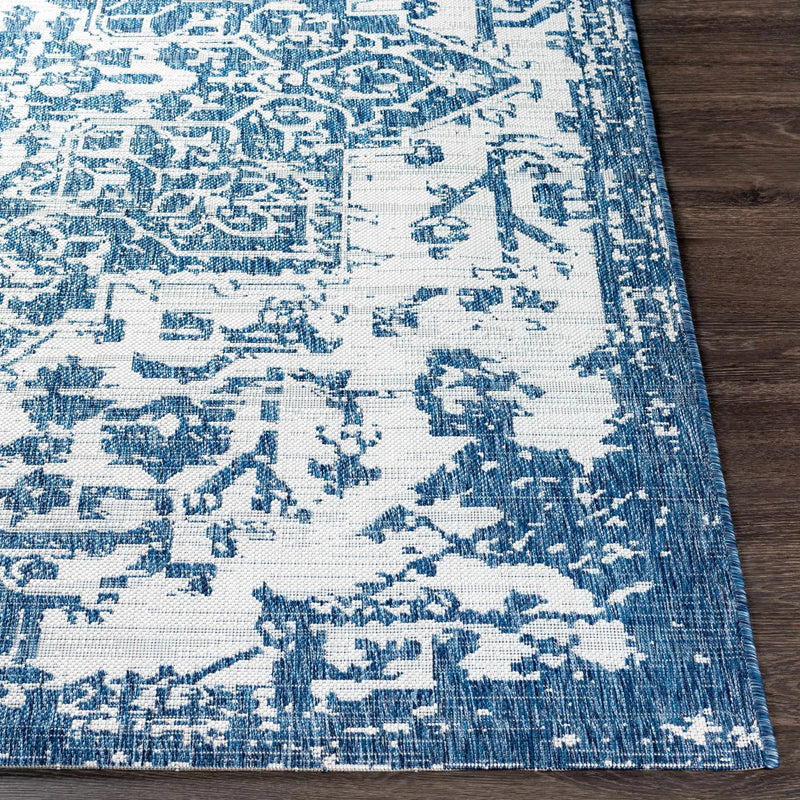 Dark Blue Kilmacolm Indoor & Outdoor Area Rug - Clearance by Boutique Rugs