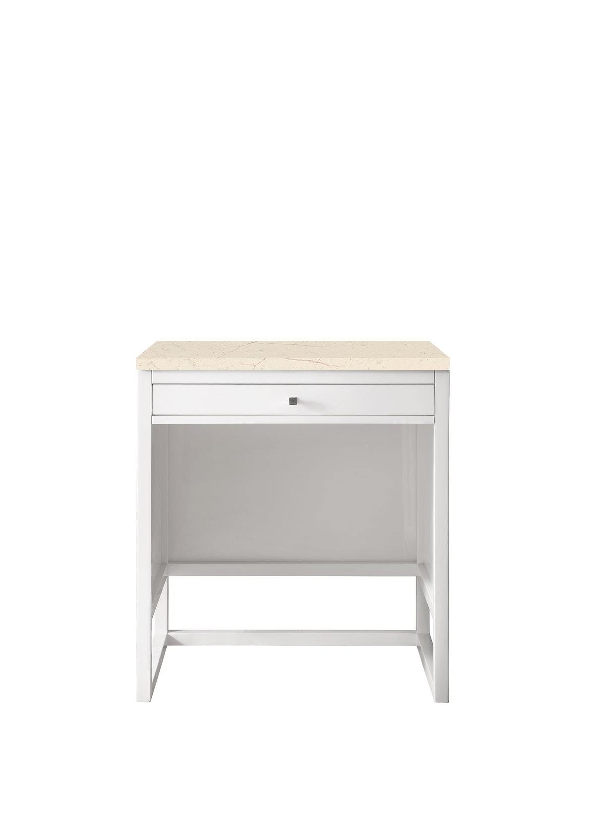 James Martin Athens 30" Countertop Unit, Glossy White with Eternal Marfil countertop