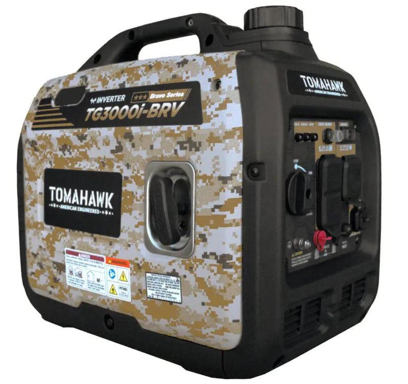 3000 Watt Inverter Generator Super Quiet Portable Gas Power Professional Use - Camo Special Edition by Tomahawk Power