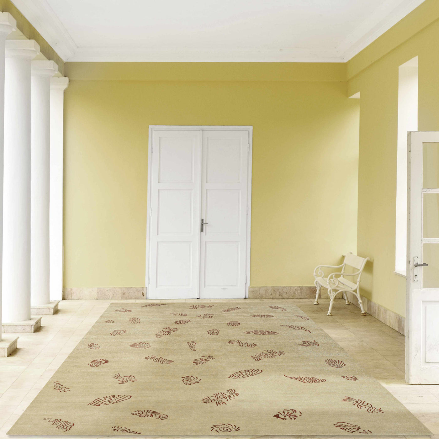 Yellow Premium Thick Wool Rug - Clearance by Boutique Rugs