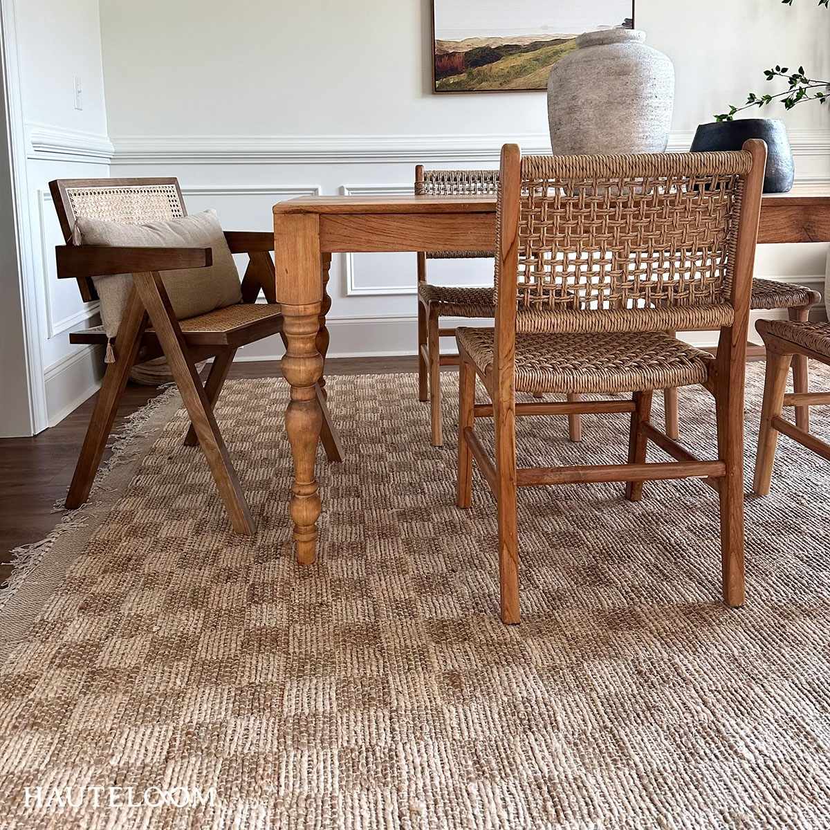 Ionut Checkered Jute Area Rug by Boutique Rugs