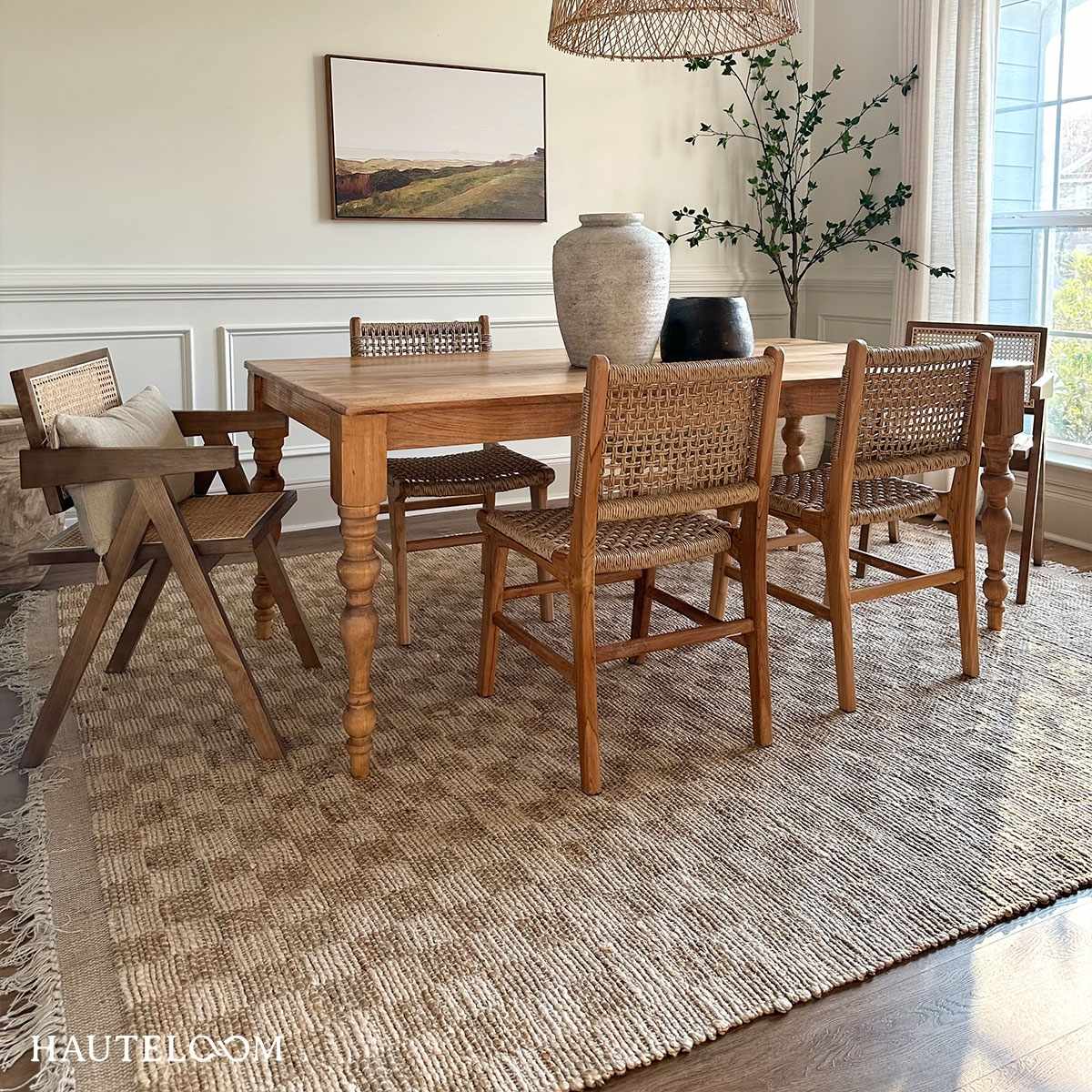 Ionut Checkered Jute Area Rug by Boutique Rugs