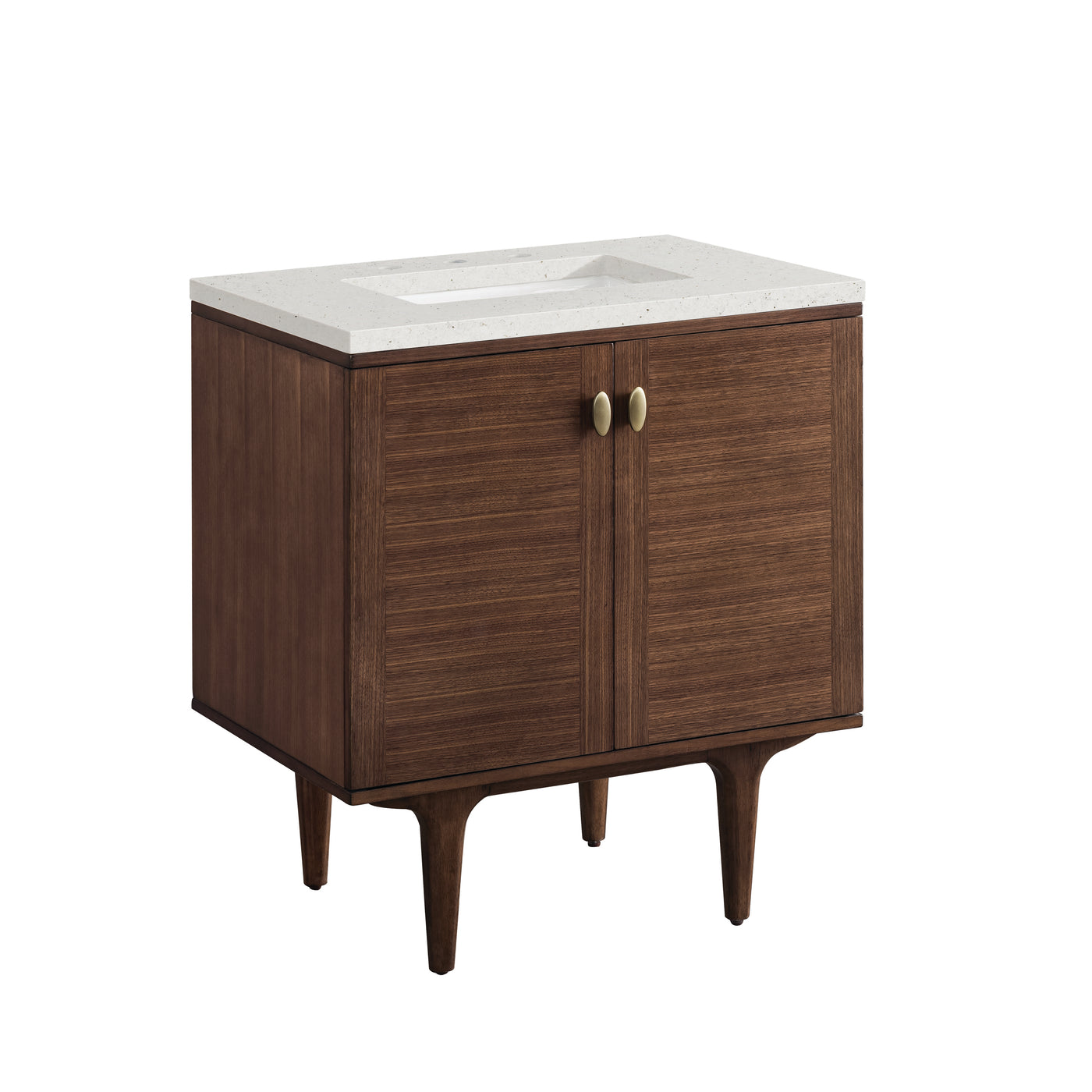 James Martin Amberly 30" Dual Mount Single Bathroom Vanity, Mid-Century Walnut by James Martin