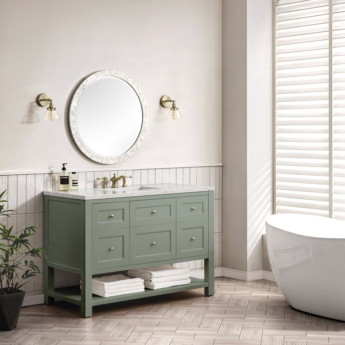 James Martin Breckenridge 48" Single Bathroom Vanity, Smokey Celadon, view 19