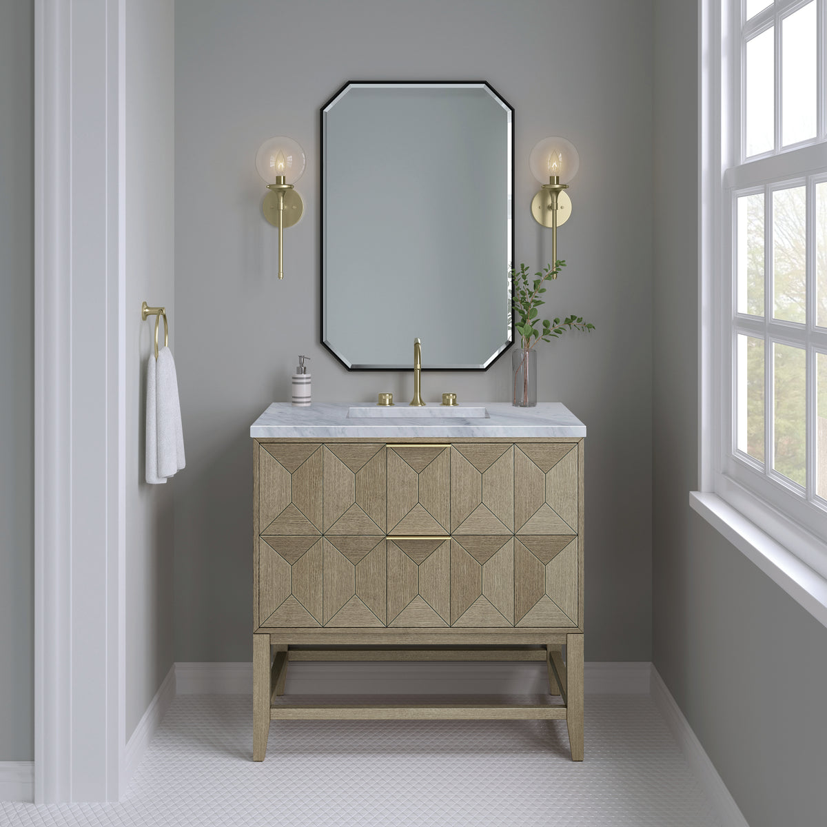 James Martin Emmeline 36" Single Bathroom Vanity, Pebble Oak, view 38