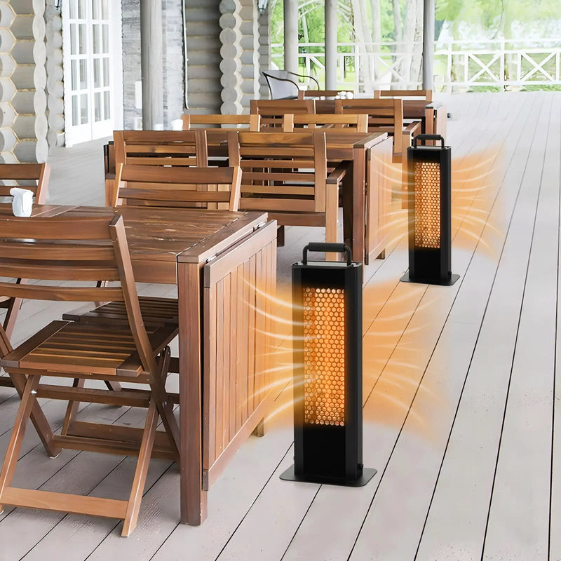 IP65 Waterproof Aluminum Heater with Double-Sided Heating and Overheat Protection-Black by DirectDeals