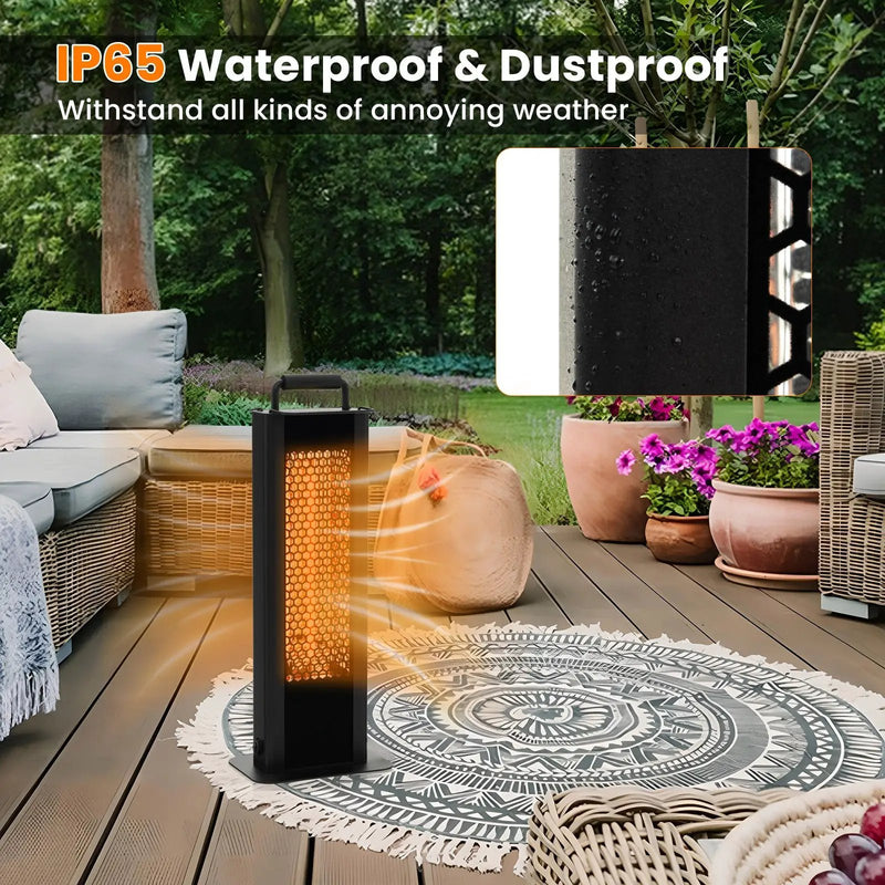 IP65 Waterproof Aluminum Heater with Double-Sided Heating and Overheat Protection-Black by DirectDeals