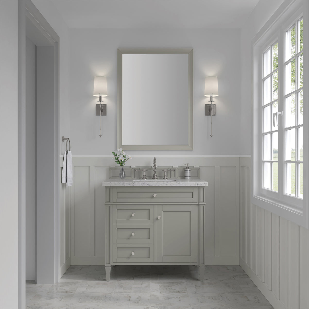James Martin Brittany 36" Single Bathroom Vanity, Urban Gray, view 38