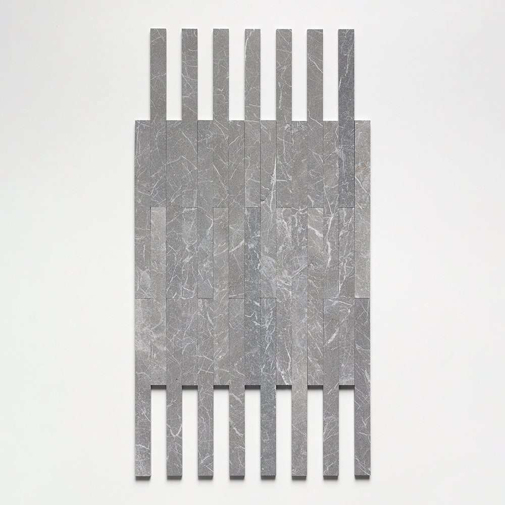 Iris Black Fine Textured Plank Marble Tiles 1 9/16x18 Marble Fine Textured 4x24 Tiles — 3