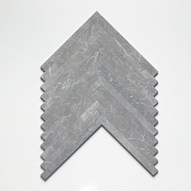 Iris Black Fine Textured Plank Marble Tiles 1 9/16x18 Marble Fine Textured 4x24 Tiles — 4