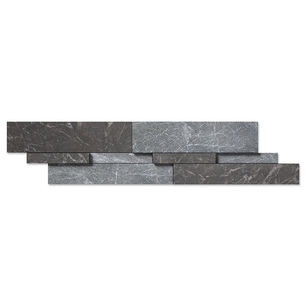 Iris Black Multi Finish Marble Accent Tiles New Elevation Pattern