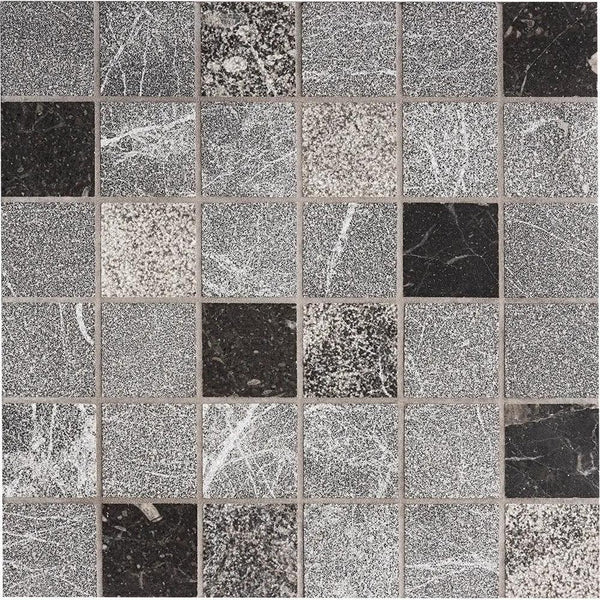 Iris Black Textured 2x2 Marble Mosaics 12x12