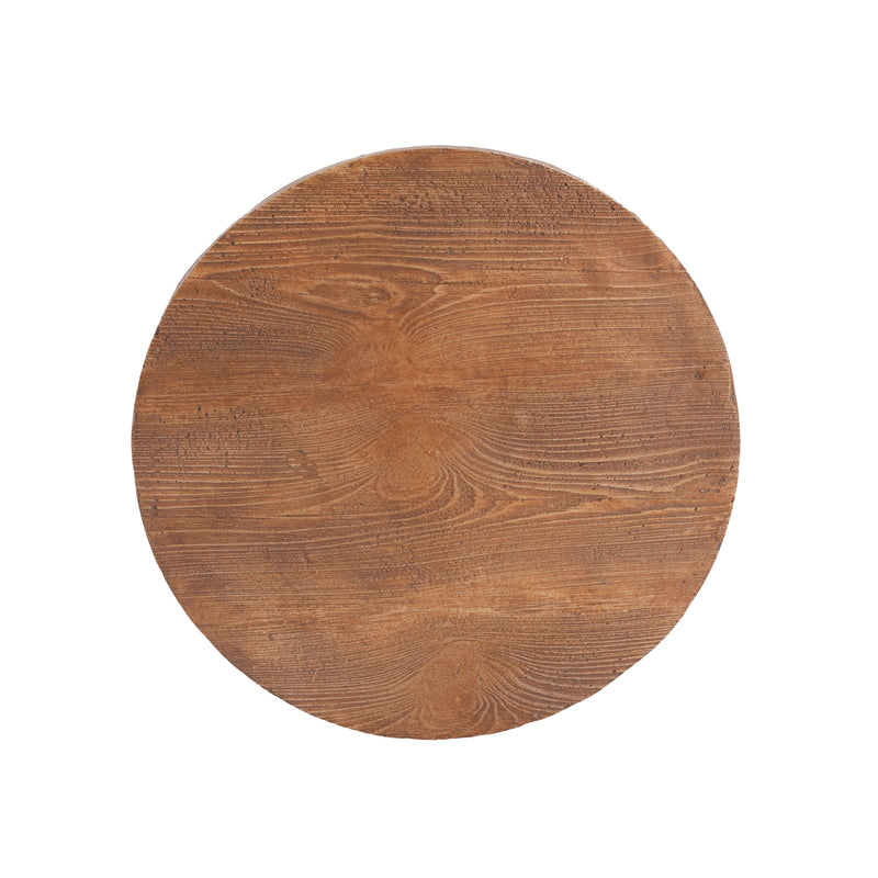 Iris Outdoor Patio Three-Legged Wood-Grain Side Table, photo 12 of 16