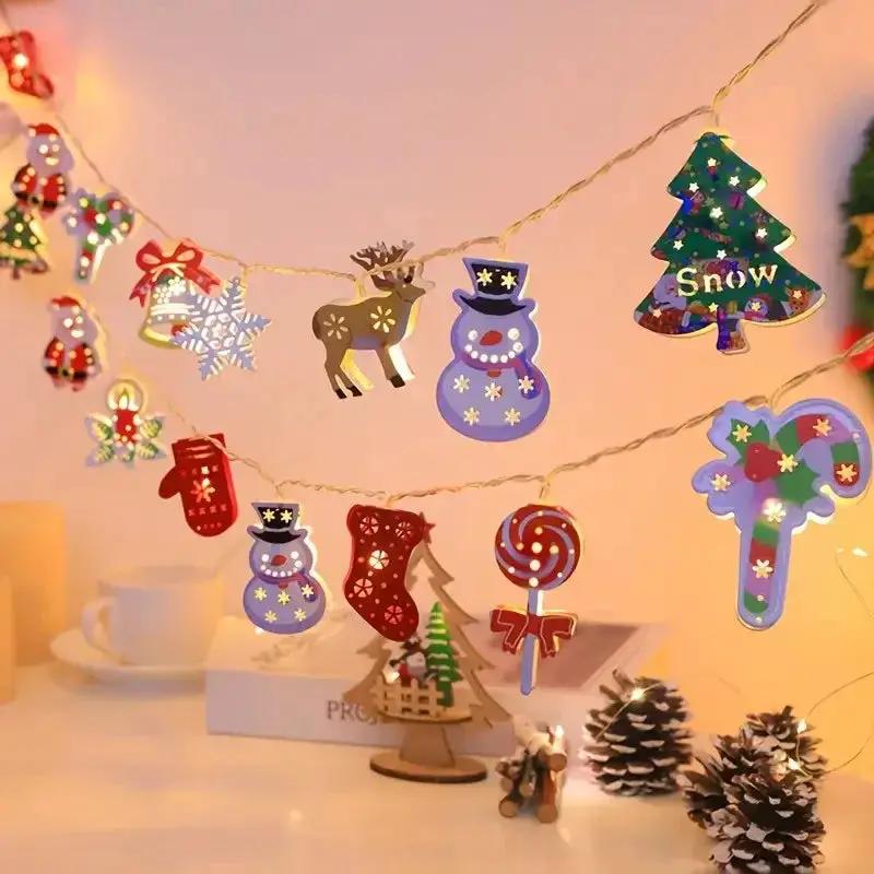 Iron Christmas LED String Lights with Cartoon Designs & Battery Power by House Of Avana