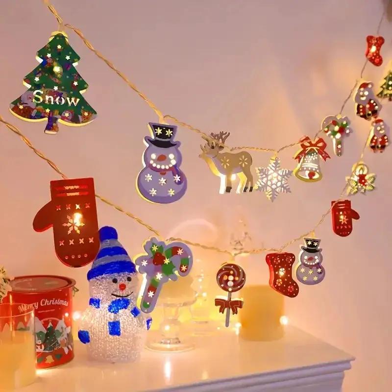 Iron Christmas LED String Lights with Cartoon Designs & Battery Power by House Of Avana